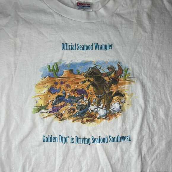 Vintage 1994 hanes size xl graphic print seafood wrangler - Picture 5 of 5
